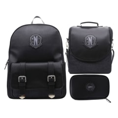 Pack Escolar Mochila Merlina Addams Negro Oficio