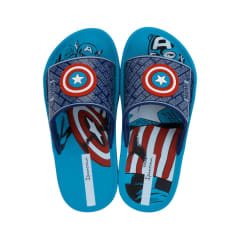Sandalias Deluxe Capitan America Celeste Niño