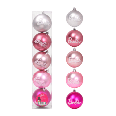 Set Bolas Navidad Arbol Barbie X5 unds 8cm Modelo 1