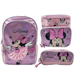 Pack Escolar Mochila Minnie Mouse Bailarina Nido