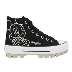 Zapatillas Mujer Mickey Mouse Botin Negro