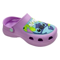Sandalias Mujer Clog Casual Stitch Morado