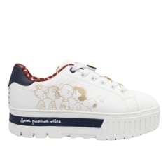 Zapatilla Mujer Casual Snoopy Blanco Azul