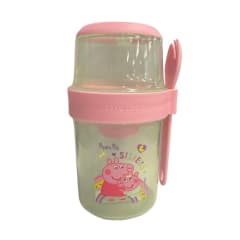Vaso Yogurera Escolar Peppa Pig y hermanita Evie 310 ML + 560 ML