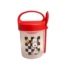 Taper con Cuchara Escolar Snoopy Gris 560 ML