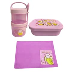 Pack Escolar Bananya Taper Snack 720ml + Taper de Silicona 770ml+ Individual