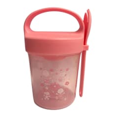 Taper con Cuchara Snoopy Rosado 560 ML