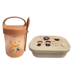Pack Escolar Harry Potter Taper con Cuchara Marron 560ml + Taper Silicona 770ml
