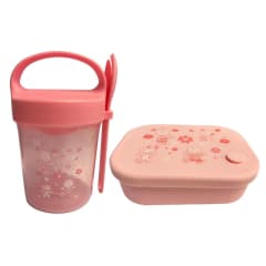 Pack Escolar Snoopy Taper con Cuchara Rosa 560ml + Taper Silicona 770ml