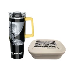 Pack Escolar Batman Mug Vaso con Cañita 1200ml +Taper Silicona 770ml