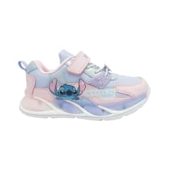 Zapatilla Casual Niña Stitch Celeste Rosado Con Luces