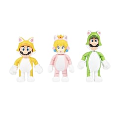 Super Mario Bros 4 pulgadas 3D pack Mario Luigi Peach gatos