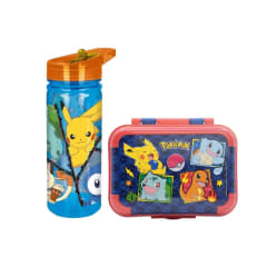 Pack Escolar Pokemon Tomatodo con Cañita 580ml + Taper 17 x 13 x 6 cm