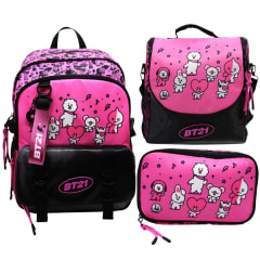 Pack Escolar Mochila BT21 BTS Rosado Oficio