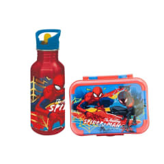 Pack Escolar Spiderman Tomatodo con Cañita 545ml + Taper 17 x 13 x 6 cm
