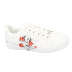 Zapatillas Minnie Mouse Blancas con Flores Mujer