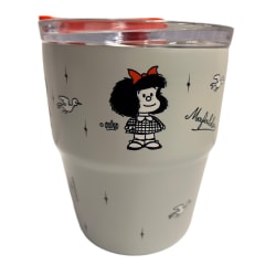Mug vaso con cañita Mafalda Kawaii Chibi 480 ml