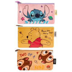 Pack Escolar Cartucheras Stitch + Winnie the Pooh + Chip Y Dale