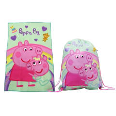 Pack Escolar Peppa Pig Set de Toallas 28x36cm + Bolsa de Aseo 42x34 cm
