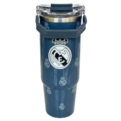 Mug Vaso Acero Termico Real Madrid Futbol Azul 900 ML
