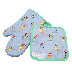 Guante y Toma Olla de Cocina Niño Bluey