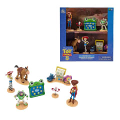 Playset Toy Story 5 Disney Store 7 Figuras Woody Buzz Forky Lilypad Bullseye Jessie Tech