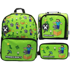 Pack Escolar Mochila Minecraft Steve Juvenil Oficio