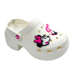 Sandalias Clog Mujer Plataforma Minnie Mouse Beige