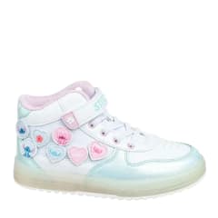 Zapatillas Niña Stitch Botin Blanco Celeste Con Luces