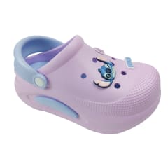 Sandalias Mujer Clog Casual Stitch Lila