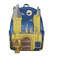 Mochila Loungefly Castillo Hogwarts Harry Potter Edición limitada con Funko Dorado Dumbledore