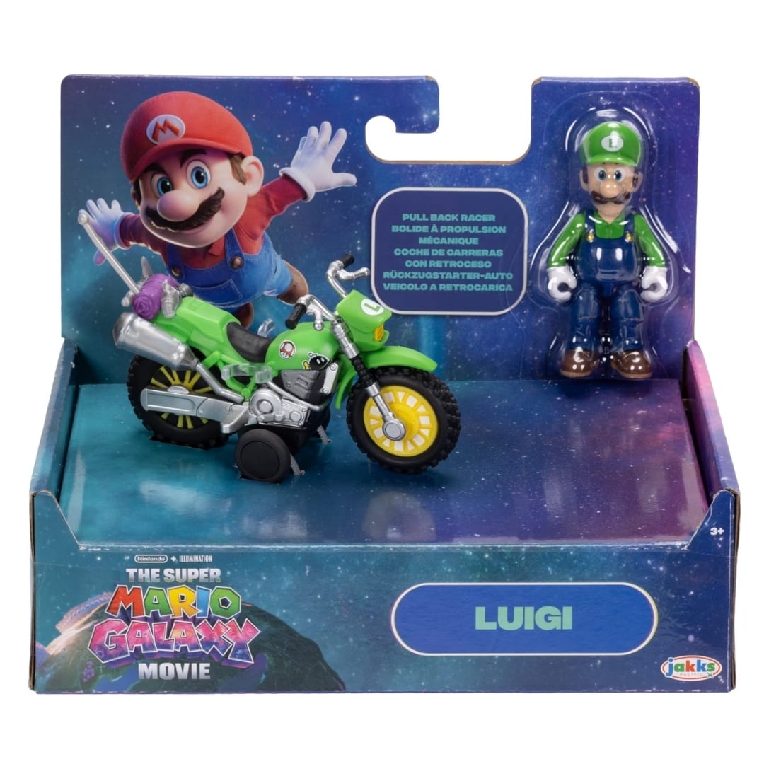 Figura Coleccionable Super Mario Galaxy Luigi con su Moto 6 cm Nintendo5