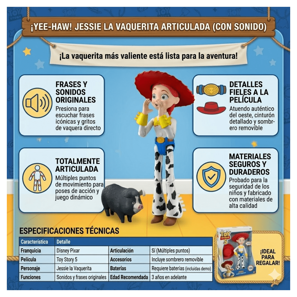 Figura Articulable Toy Story 5 Jessie Con Sonido2