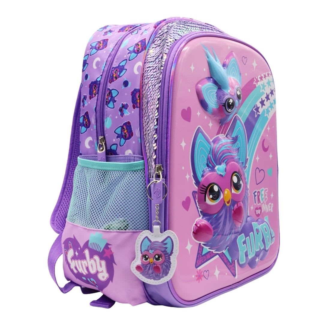 Pack Escolar Mochila Furby Lila Oficio2