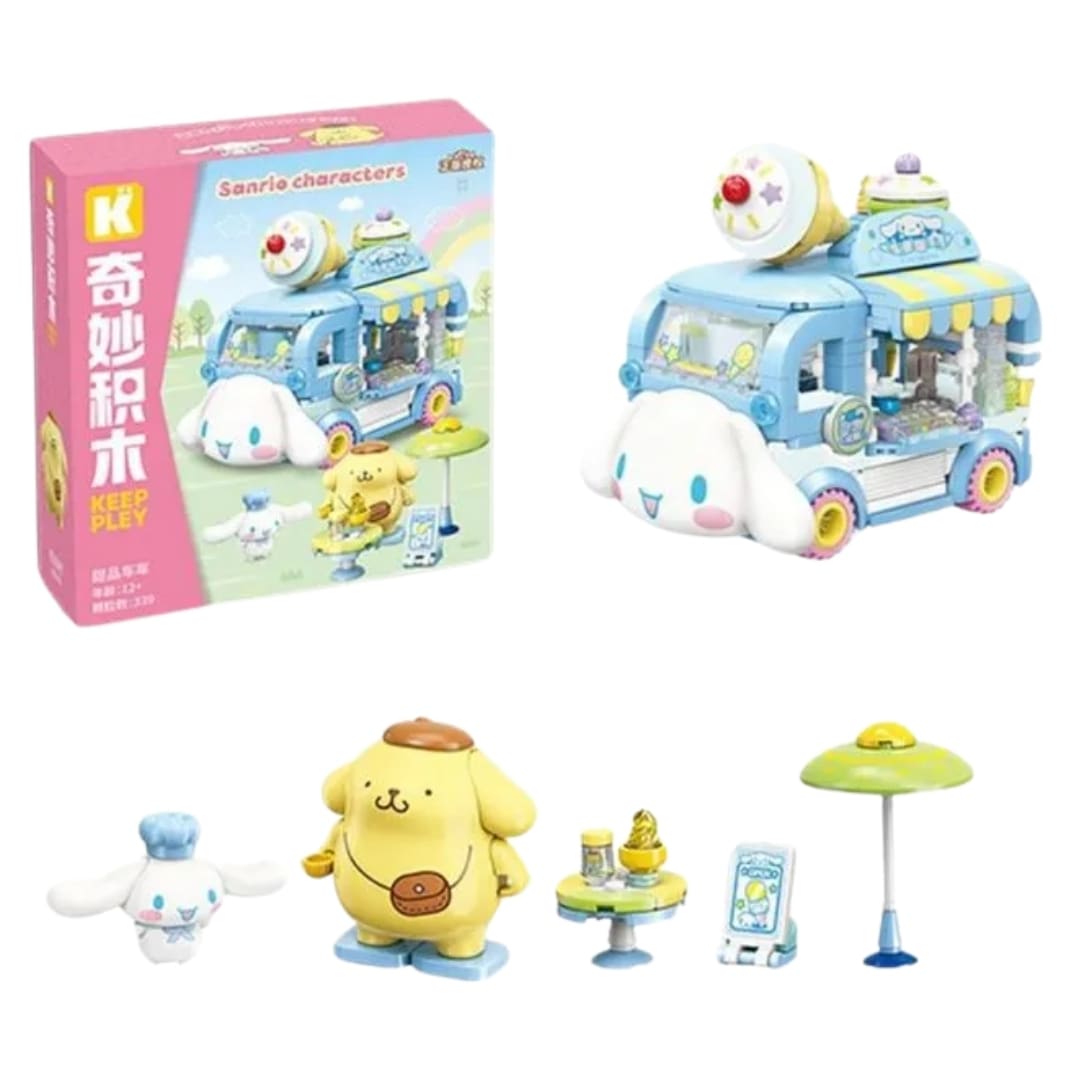 Keeppley Sanrio Cinnamoroll & Pompompurin - Mini Escenario Armable Camión de Helados 0
