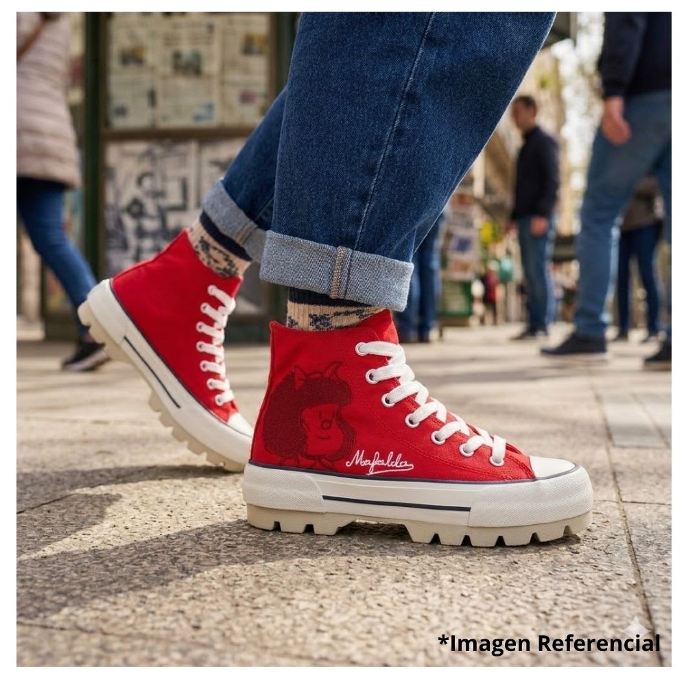 Zapatillas Botin Mujer Mafalda Rojo6