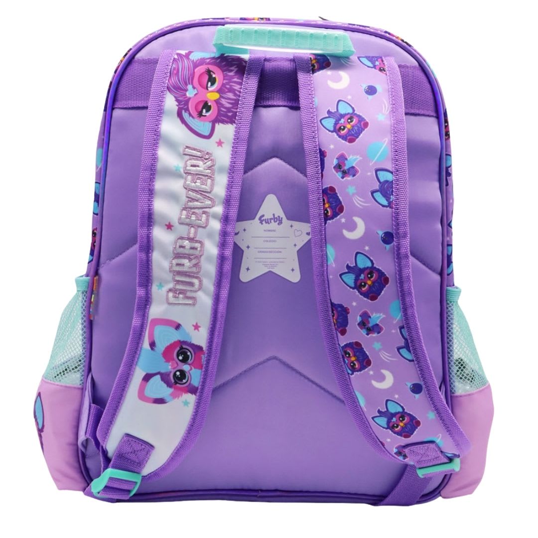 Pack Escolar Mochila Furby Lila Oficio3