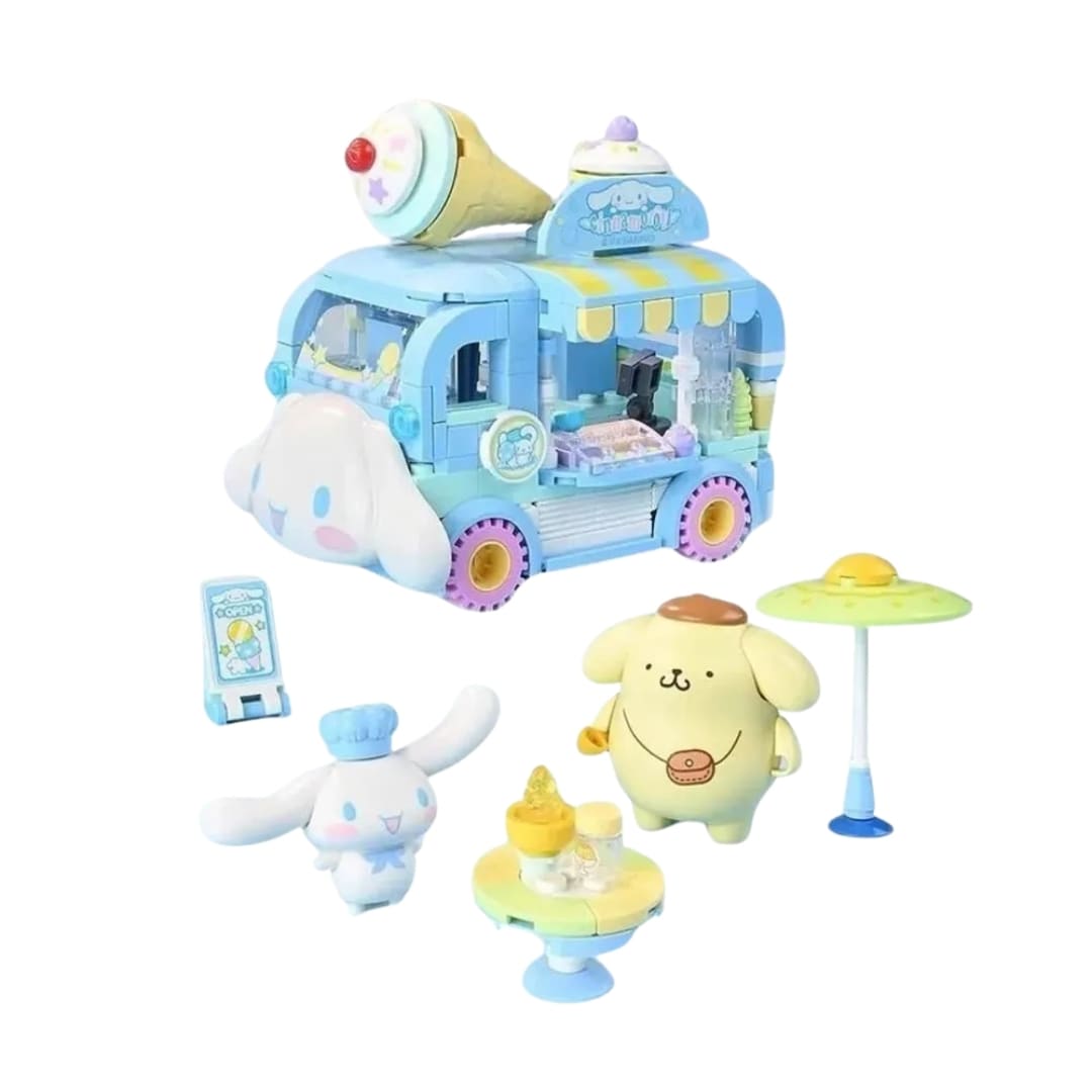 Keeppley Sanrio Cinnamoroll & Pompompurin - Mini Escenario Armable Camión de Helados2