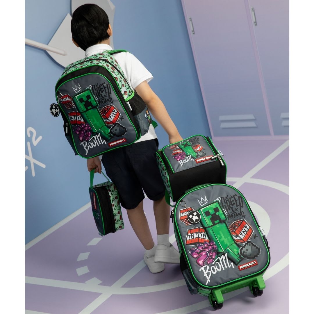 Pack Escolar Mochila Minecraft Creeper Oficio8