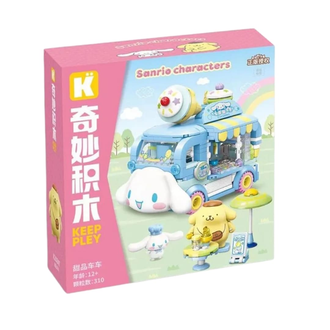 Keeppley Sanrio Cinnamoroll & Pompompurin - Mini Escenario Armable Camión de Helados3