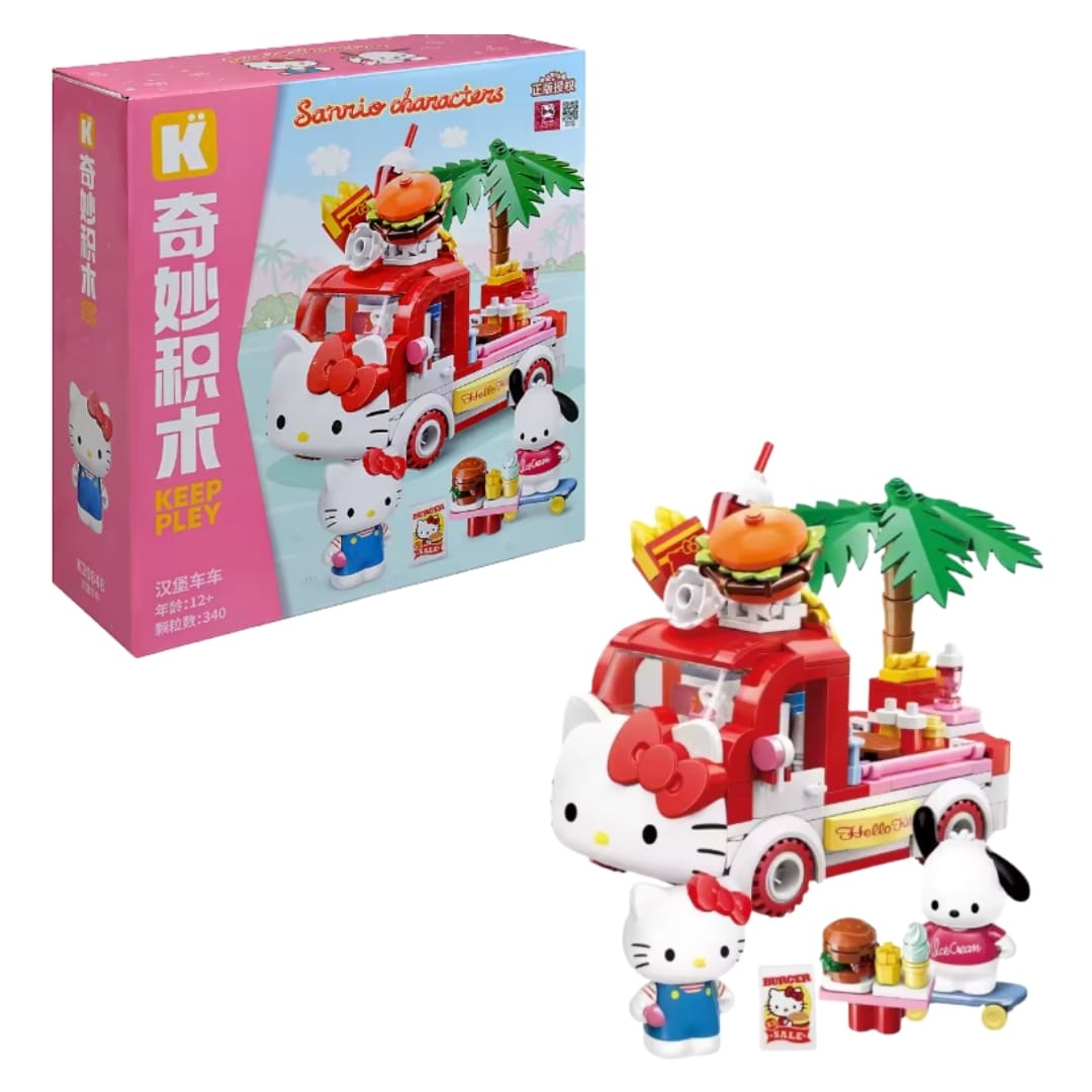 Keeppley Sanrio Hello Kitty & Pochacco - Mini Escenario Armable Camión de Comida Rápida 0