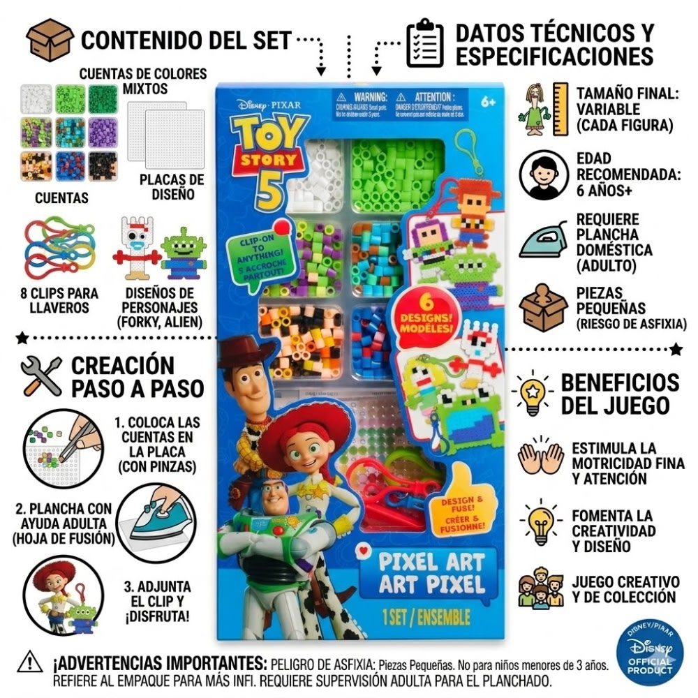 Juego de Arte Toy Story 5 Set de Pixel Art Kit Creativo Infantil2