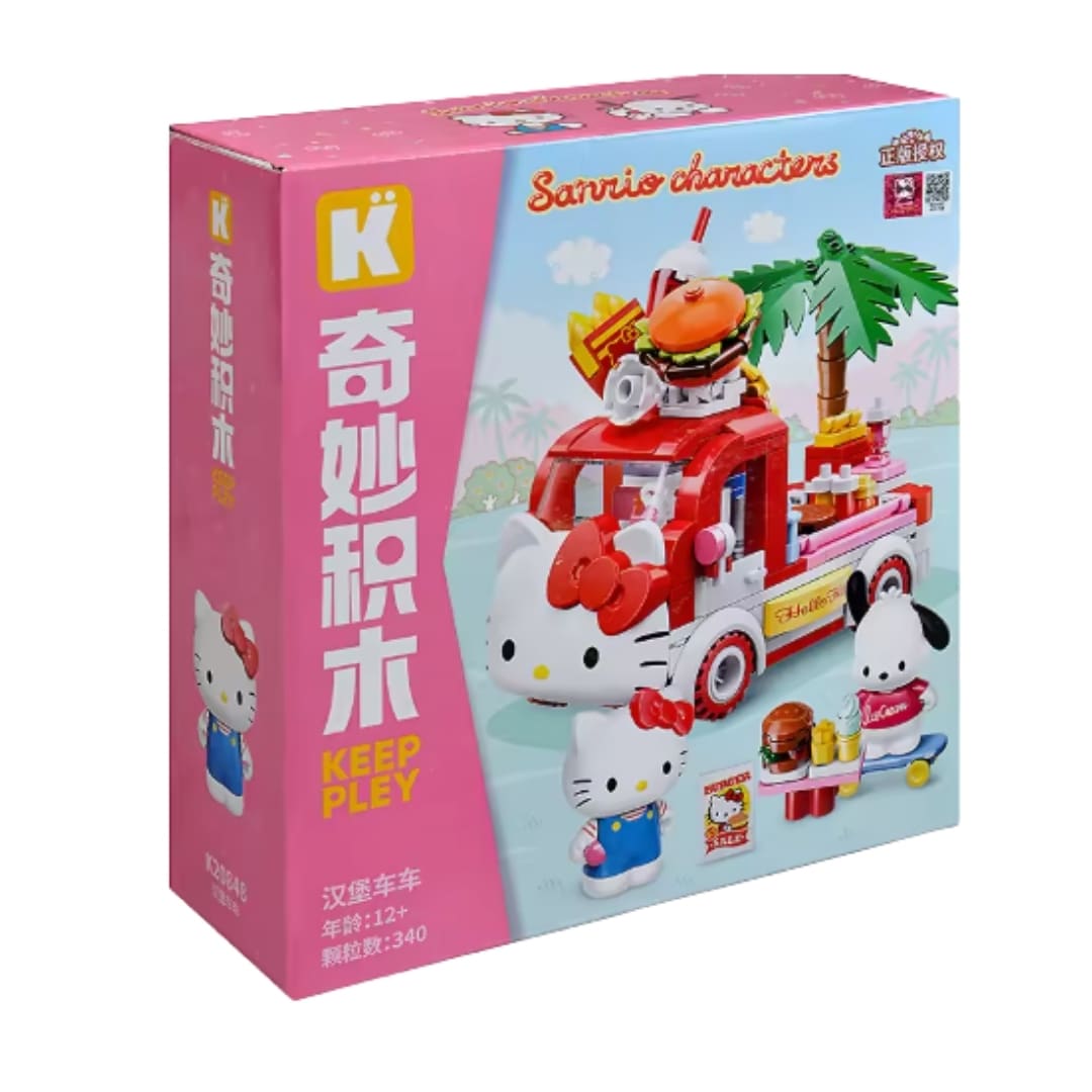 Keeppley Sanrio Hello Kitty & Pochacco - Mini Escenario Armable Camión de Comida Rápida3