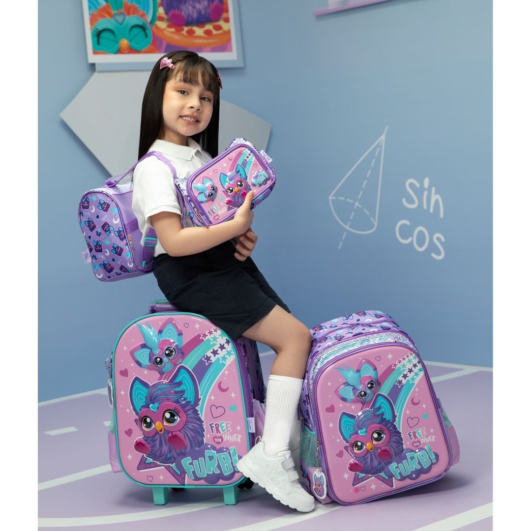 Pack Escolar Mochila Furby Lila Oficio8
