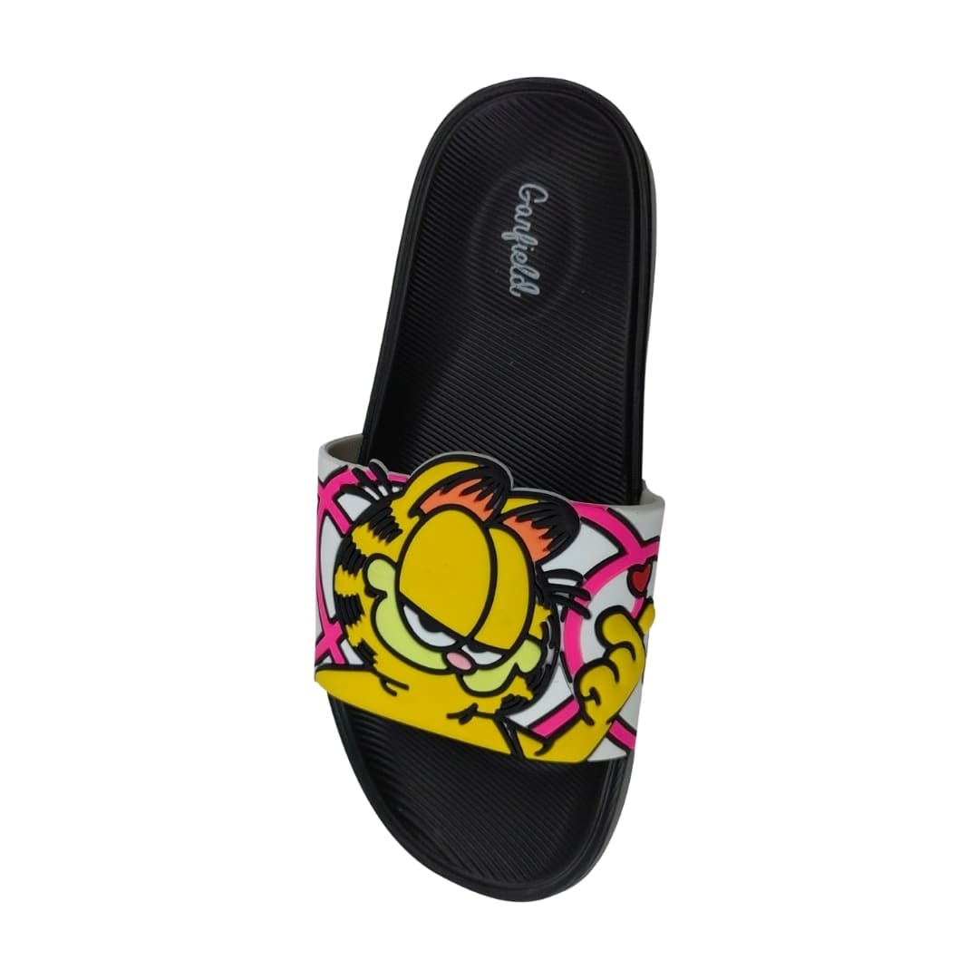 Sandalias Mujer Playeras Garfield Negro2