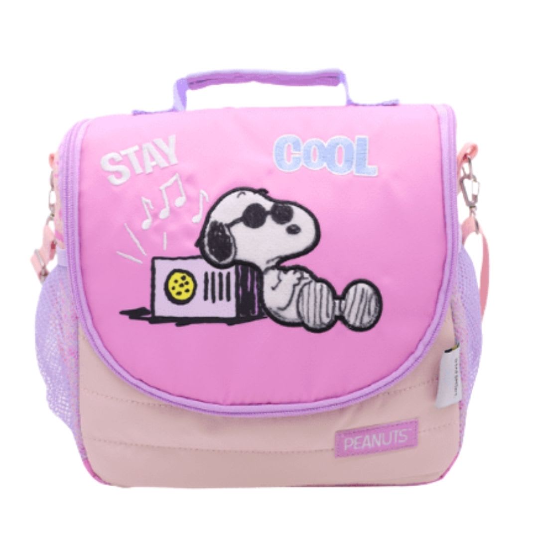 Mochila Oficio + Lonchera + Cartuchera Snoopy Rosado Juvenil3