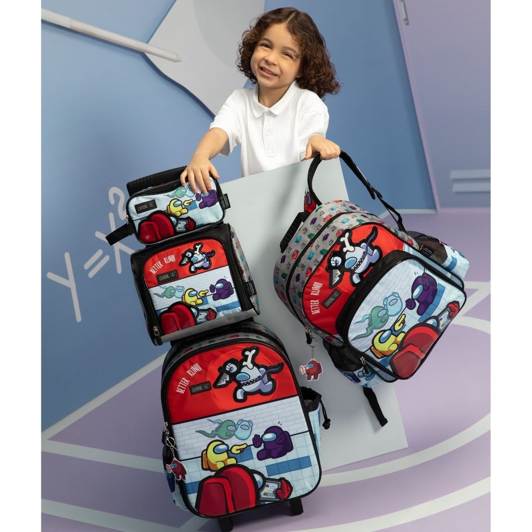 Pack Escolar Mochila Among Us Rojo Oficio8