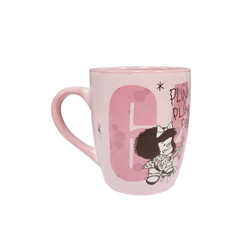 Mug Taza Cafe Ceramica Mafalda Rosado 390 ML 0
