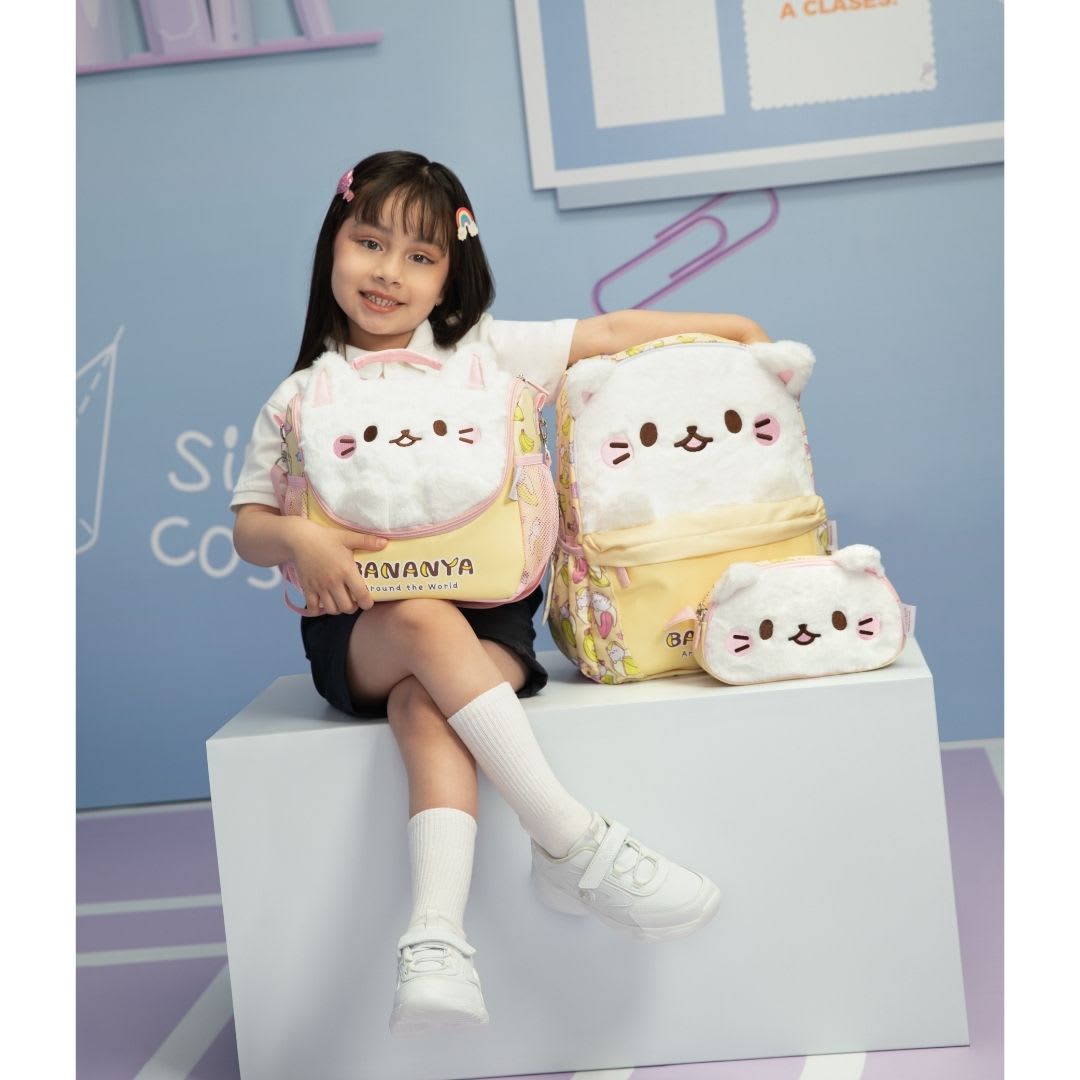 Pack Escolar Mochila Bananya Gatito Kawai Oficio8