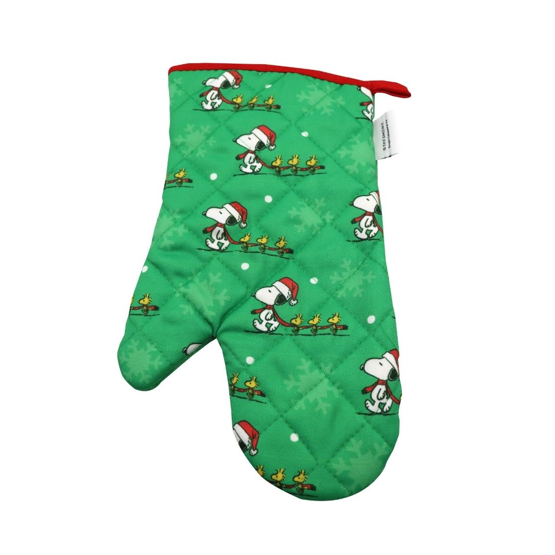 Guante y Toma Olla de Cocina Adulto Snoopy Verde3